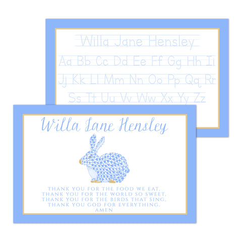 Fishscale Design Blue Bunny Laminated Placemat