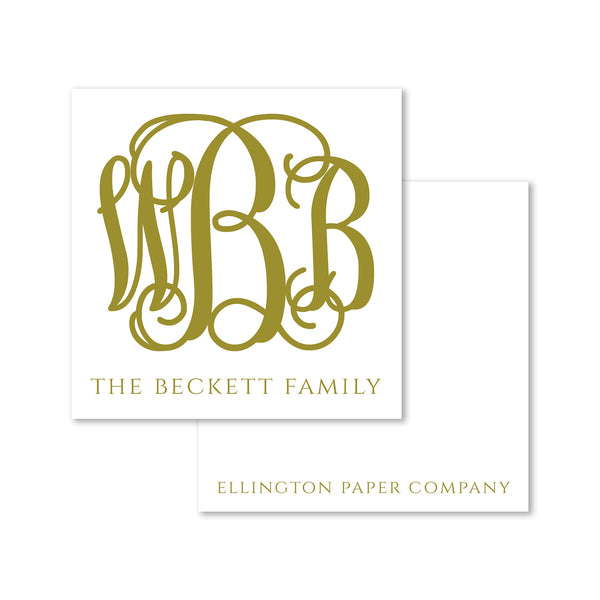 Vine Monogram Enclosure Cards and Stickers