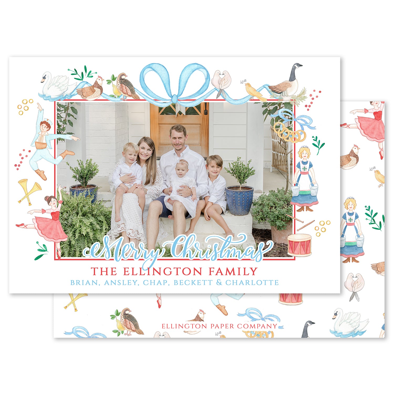 12 Days of Christmas Holiday Photo Card, Blue