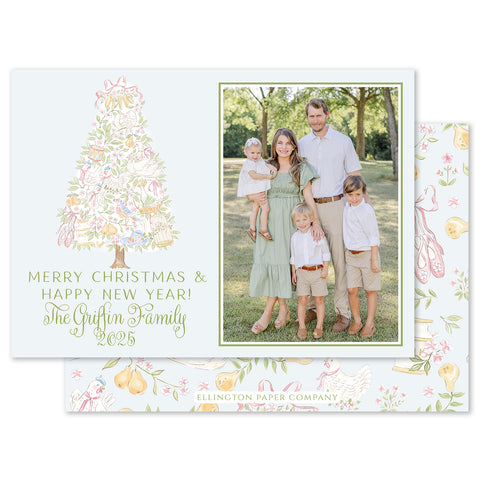 Christmas Countdown Holiday Photo Card, Blue