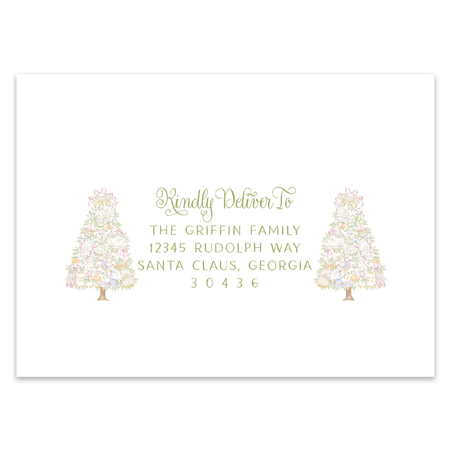 Christmas Countdown Holiday Photo Card Address Printing Add-On