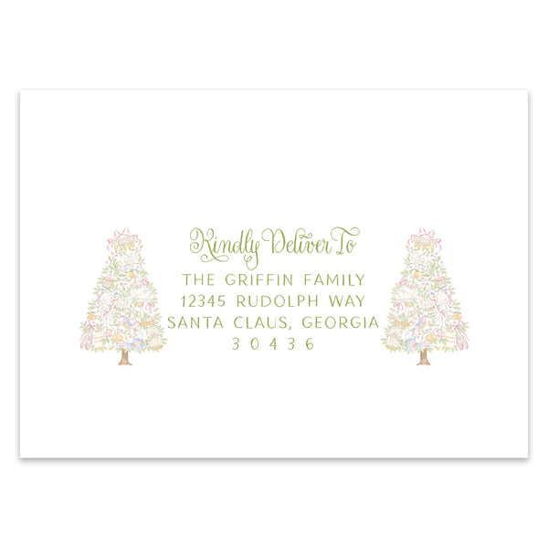 Christmas Countdown Holiday Photo Card Address Printing Add-On
