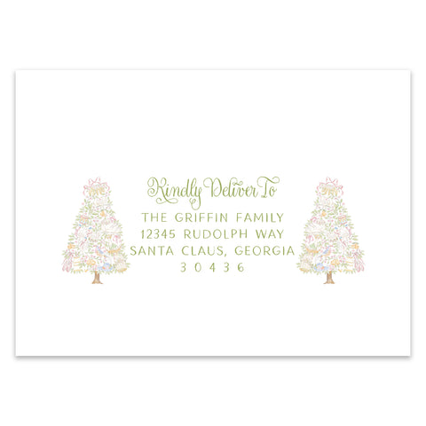 Christmas Countdown Holiday Photo Card Address Printing Add-On