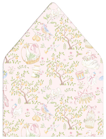 Christmas Countdown Holiday Photo Card Envelope Liner Add-On, Pink