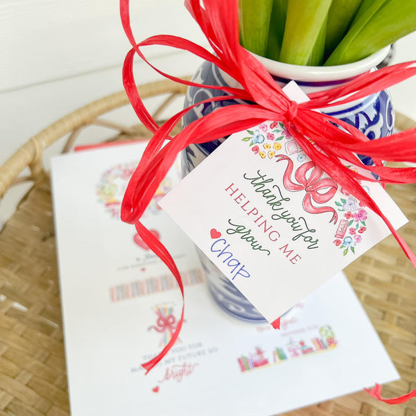 Printable Teacher Appreciation Tag Set - Digital