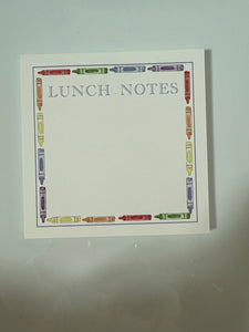 Lunch Notes 5.5x5.5 Notepad, Crayons Block