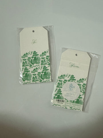 Large Gift Tags - Green Chinoiserie