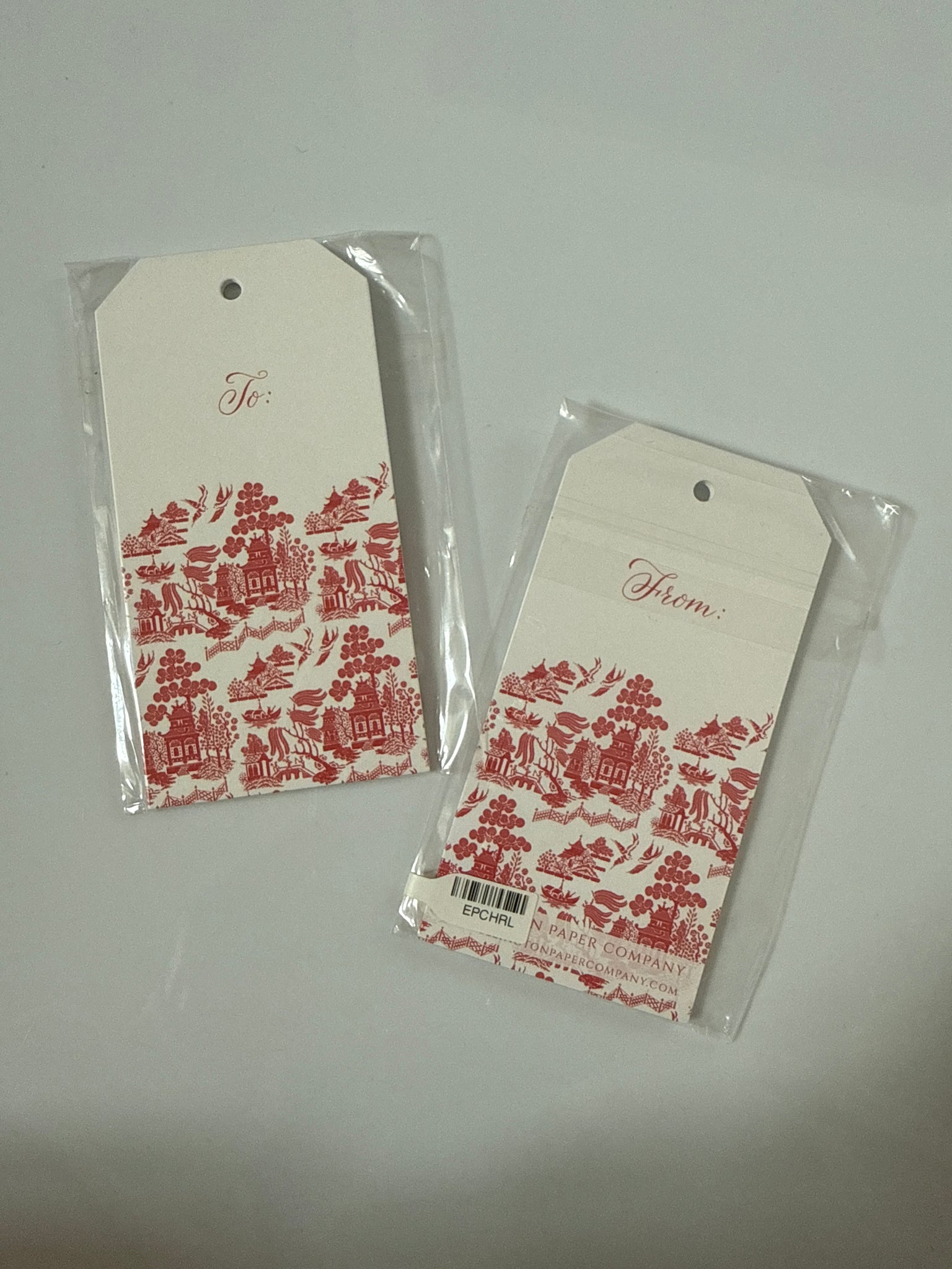 Large Gift Tags - Red Chinoiserie
