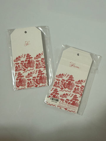 Large Gift Tags - Red Chinoiserie