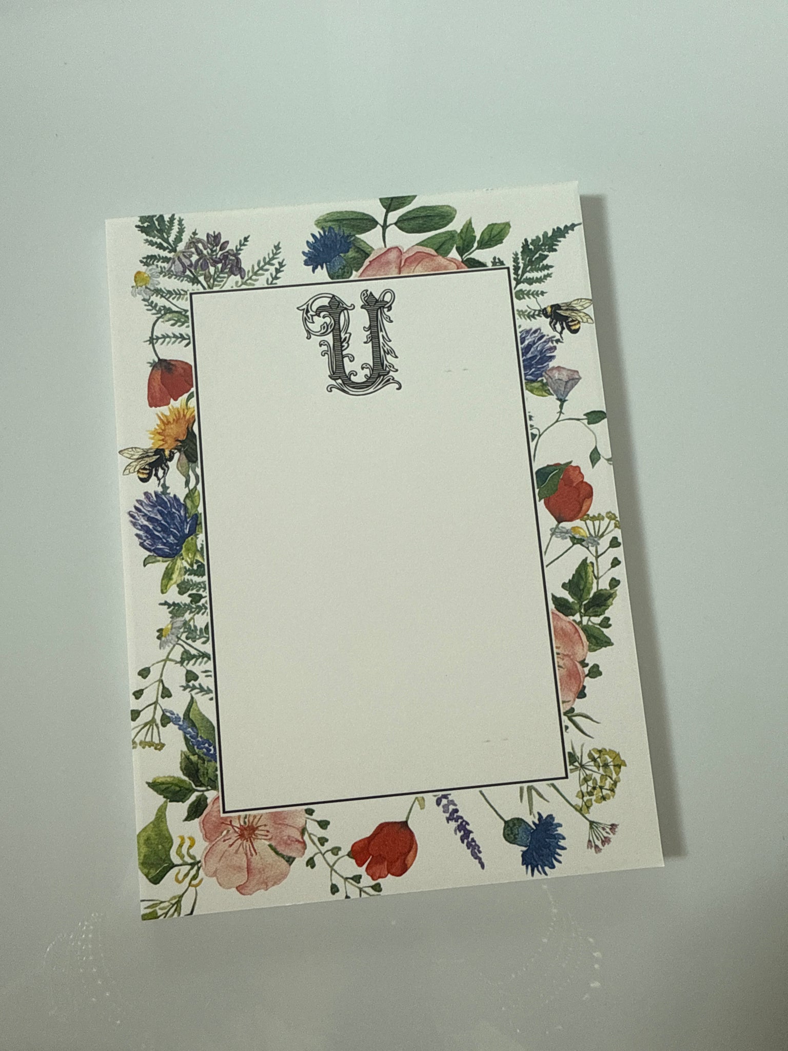 U with Floral Frame 5x7 Notepad