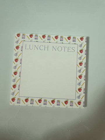 Lunch Notes 5.5x5.5 Notepad, School Supplies Block