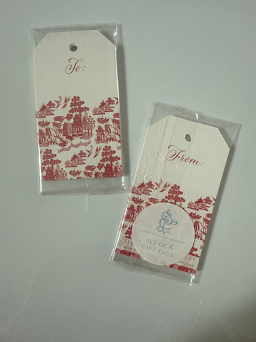 Small Gift Tags - Red Chinoiserie