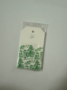 Small Gift Tags - Green Chinoiserie