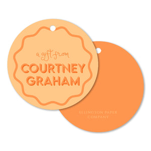 Creamsicle Two-Tone Circle Gift Tags and Stickers, Block