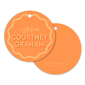 Creamsicle Circle Gift Tags and Stickers, Block