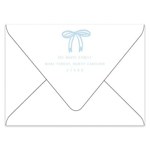 Bow Frame Holiday Photo Card Address Printing Add-On, Blue