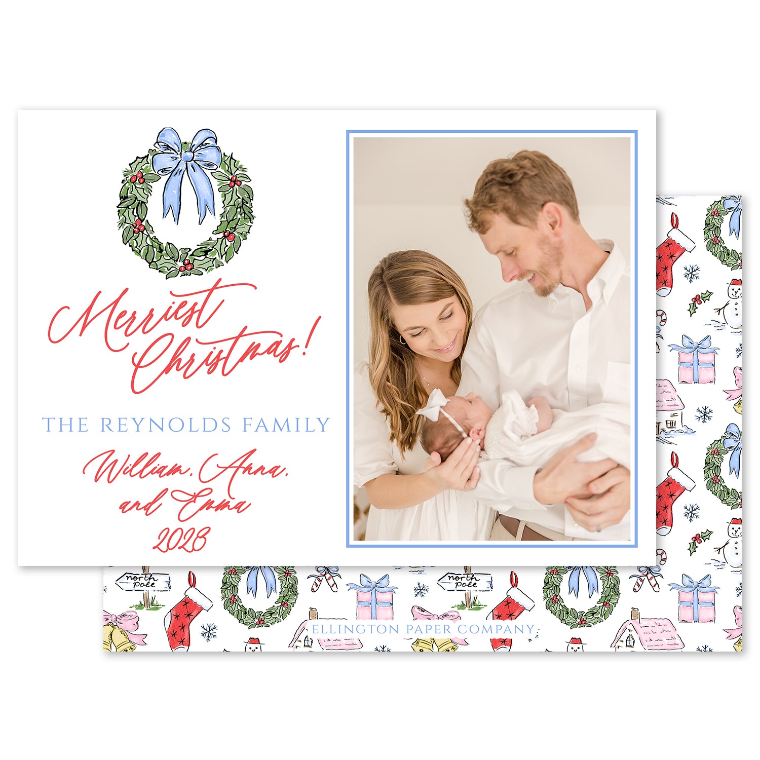 Christmas Cheer Holiday Photo Card, White