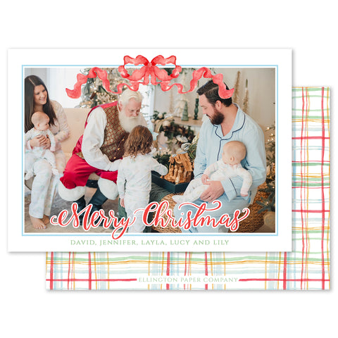 Christmas Cheer Plaid Holiday Photo Card