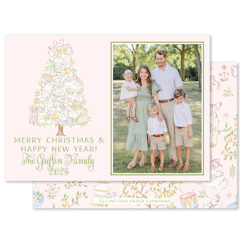 Christmas Countdown Holiday Photo Card, Pink