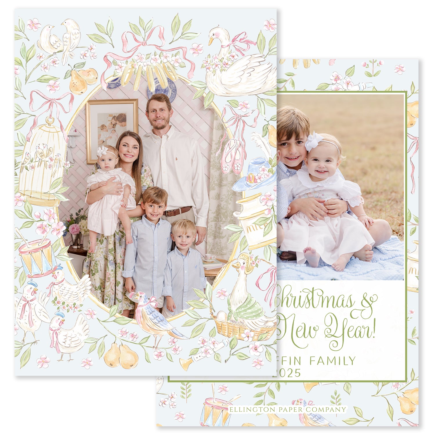Christmas Countdown Vertical Holiday Photo Card, Blue