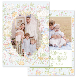 Christmas Countdown Vertical Holiday Photo Card, Blue