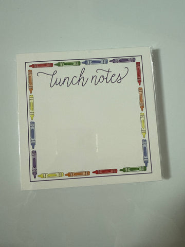 Lunch Notes 5.5x5.5 Notepad, Crayons Script - 100 Sheets