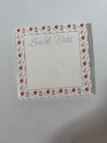 Lunch Notes 5.5x5.5 Notepad, School Supplies Script