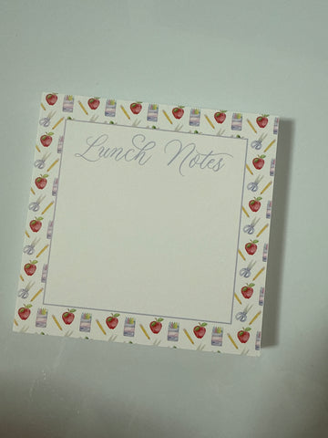 Lunch Notes 5.5x5.5 Notepad, School Supplies Script- 100 Sheets