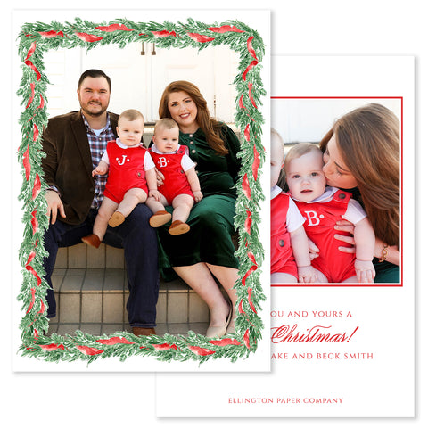 Longleaf Garland Vertical Holiday Photo Card