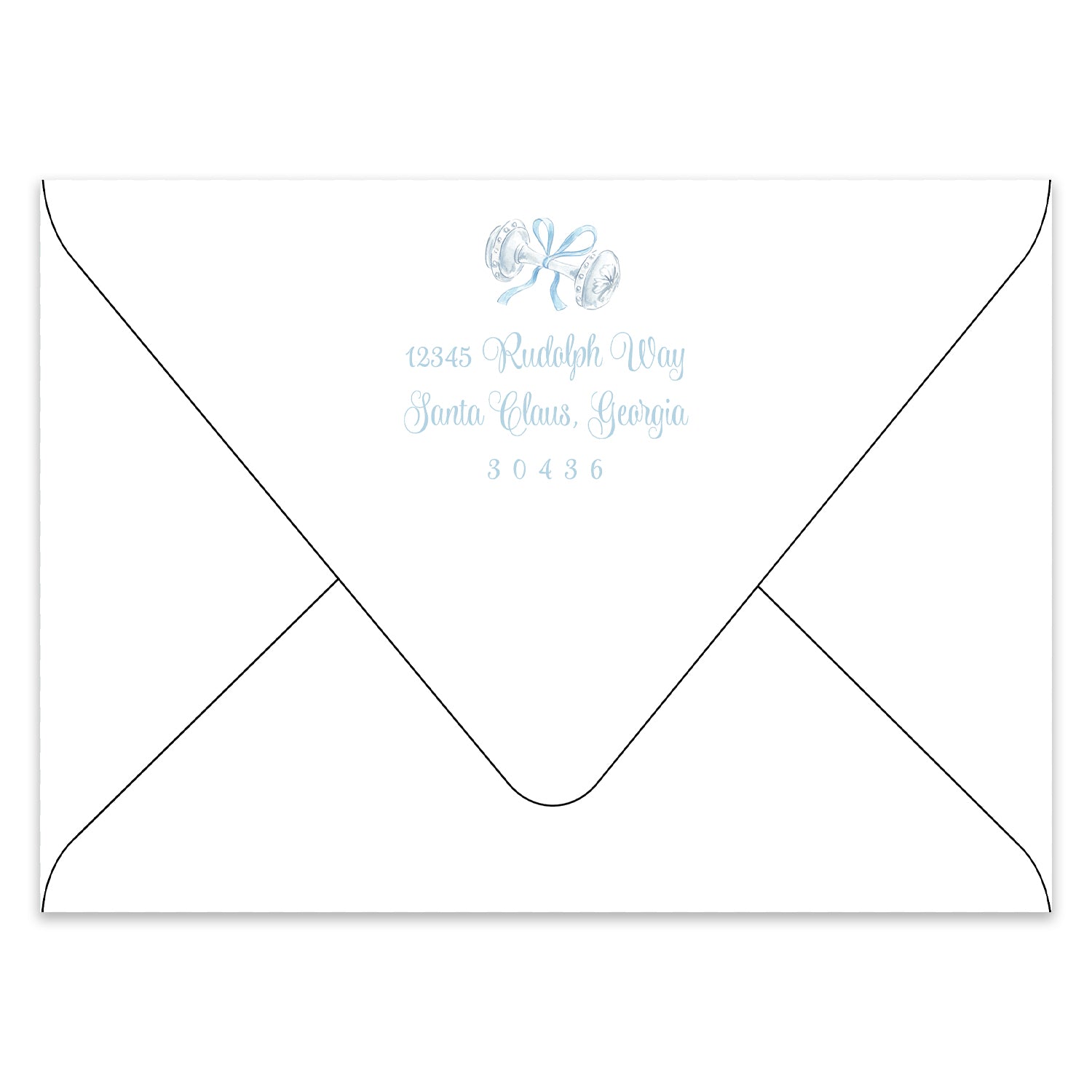 Merry Little Christmas Crest Holiday Photo Card Address Printing Add-On, Blue