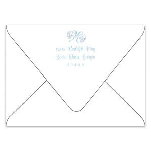Merry Little Christmas Crest Holiday Photo Card Address Printing Add-On, Blue