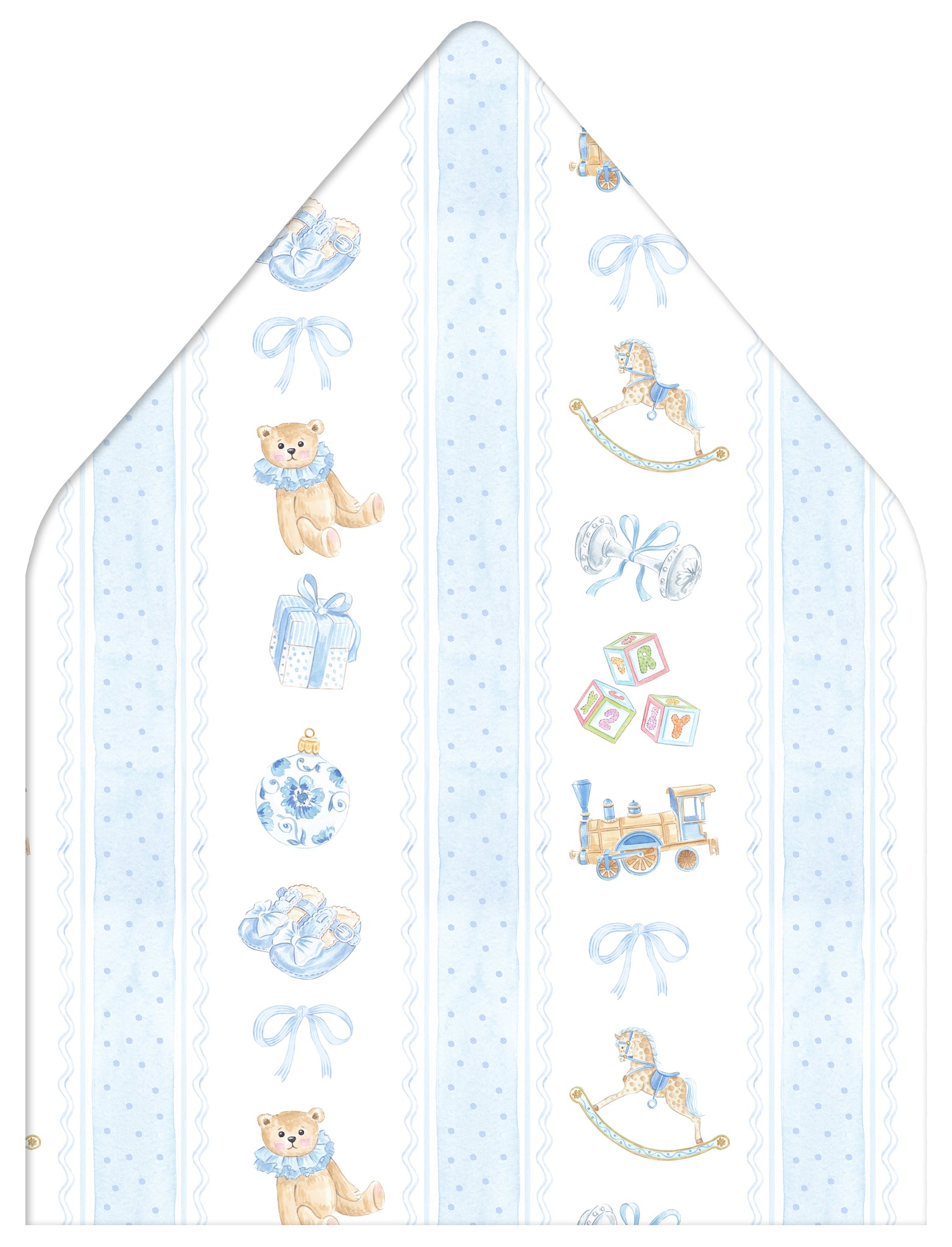 Merry Little Christmas Crest Holiday Photo Card Envelope Liner Add-On, Blue
