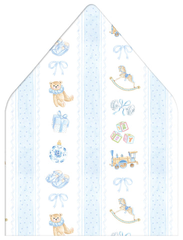 Merry Little Christmas Crest Holiday Photo Card Envelope Liner Add-On, Blue