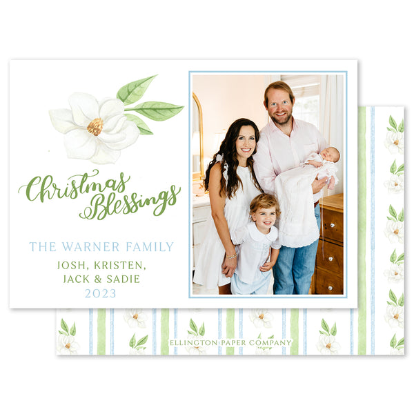 Merry Magnolia Holiday Photo Card