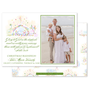 "Glory to God" Holiday Photo Card, Bright Colors