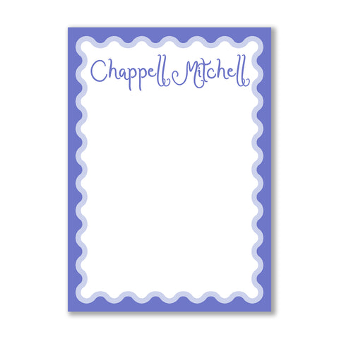 Periwinkle Scallop Notepad, Script