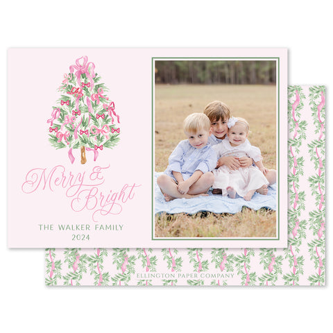 Pine in Pink Holiday Photo Card
