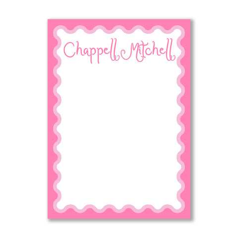 Pink Scallop Notepad, Script