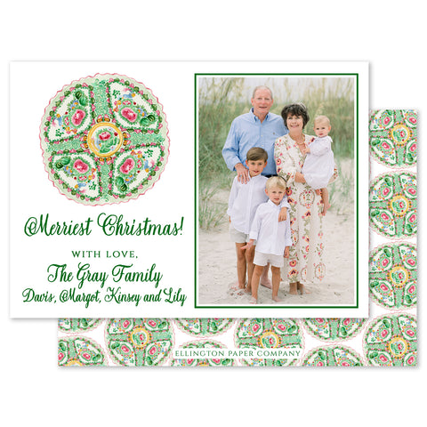 Rose Medallion Holiday Photo Card