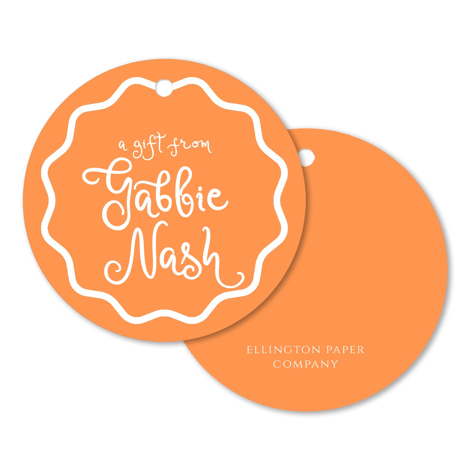 Creamsicle Circle Gift Tags and Stickers, Script