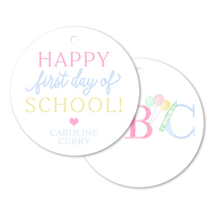 ABC Pastel Circle Gift Tags