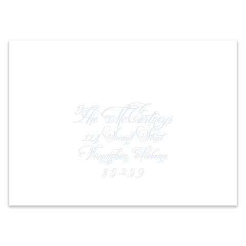 Blue Christmas Holiday Photo Card Address Printing Add-On