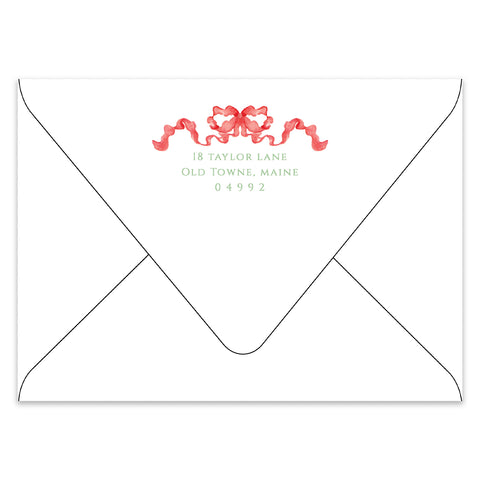 Christmas Cheer Plaid Holiday Photo Card Address Printing Add-On