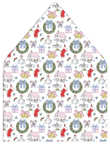Christmas Cheer Holiday Photo Card Envelope Liner Add-On, White