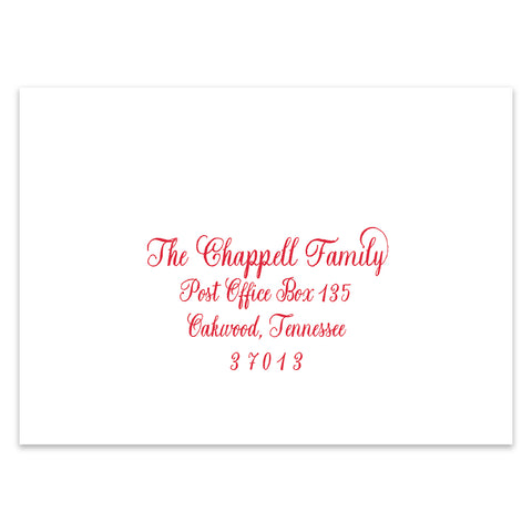 Christmas Chintz Holiday Photo Card Address Printing Add-On