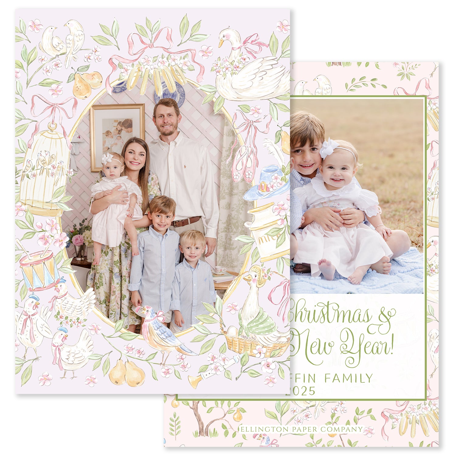 Christmas Countdown Vertical Holiday Photo Card, Pink