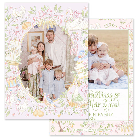 Christmas Countdown Vertical Holiday Photo Card, Pink