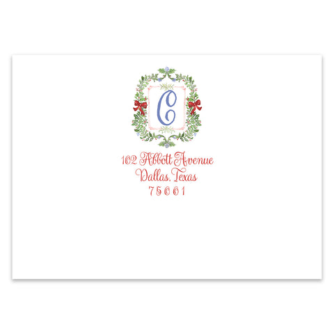 Christmas Crest Holiday Photo Card Address Printing Add-On