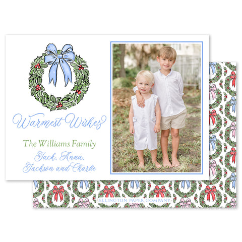 Deck The Halls Holiday Photo Card, Blue