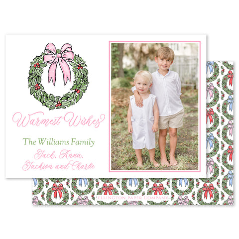 Deck The Halls Holiday Photo Card, Pink